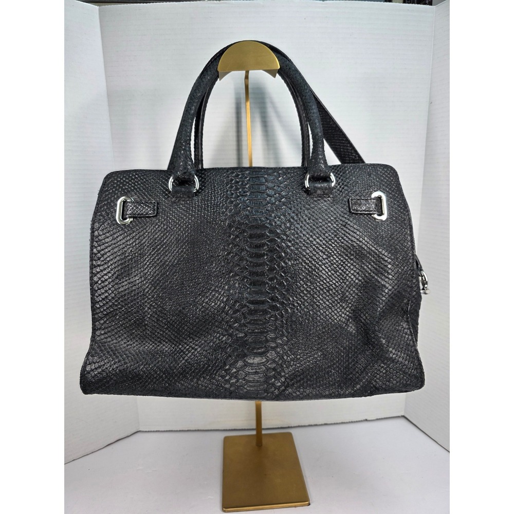 Michael‎ Kors Hamilton tote shoulder bag in black python-embossed leather - Picture 2 of 11